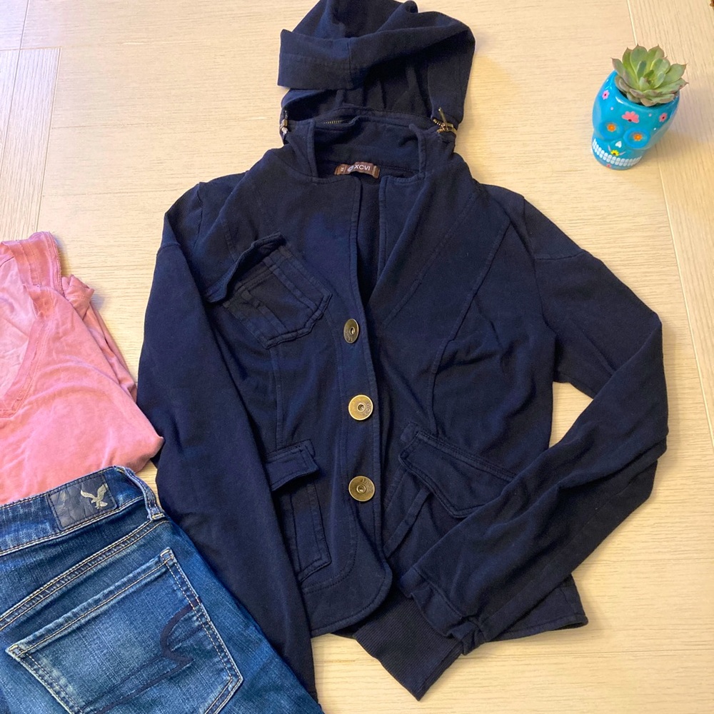 XCVI brand black cotton jacket/shirt size xs